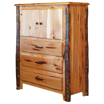 Hickory Log Wavy Edge Chest of Drawers, All Hickory