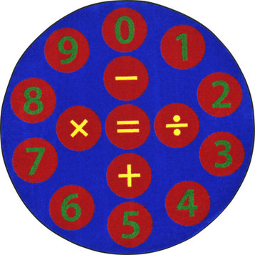 Number Jumpers 7'7" Round area rug, color Multi