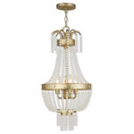 Livex Lighting - Pendant With Clear Crystals, Hand Applied Winter Gold - A beautiful cascade of clear crystal beads creates a striking effect of refracted light. This four light pendant is finished in a hand appled winter gold finish mixing traditional refinement with modern style. Place this crystal pendant in both contemporary and time-honored spaces for the perfect look
