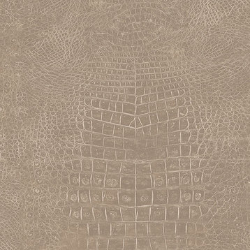 Faux Crocodile Skin Wallpaper, Brown, Bolt