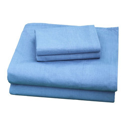 Thread Experiment - Blue Solid Sheet Set, California King - Sheet And Pillowcase Sets
