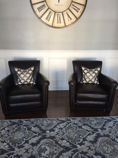 Two chairs one ottoman online