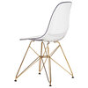 Eiffel Style Clear Chair with GOLD legs