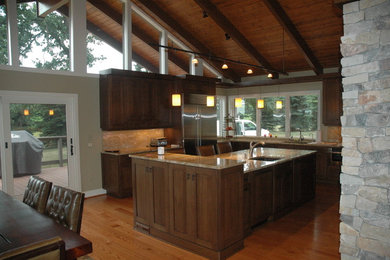 Example of an arts and crafts kitchen design in Other