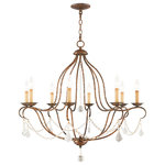 Livex Lighting - Chesterfield Chandelier, Hand-Applied Venetian Golden Bronze - Simple elegance adorns the Chesterfield collection as strings of clear crystal gently cascade from a graceful frame of small scale tubing finished in venetian golde bronze.