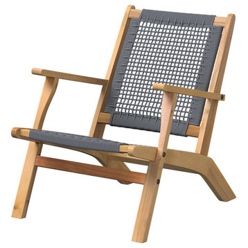 Vega Natural Stain Outdoor Chair in Gray Cording