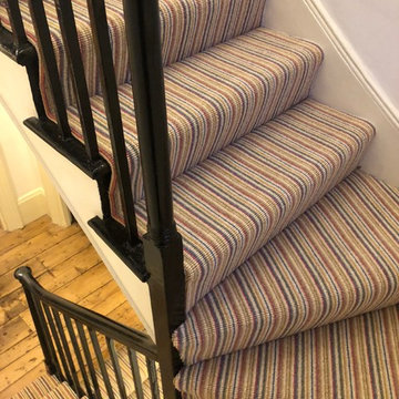 Striped Carpet Runner To Stairs In Soho