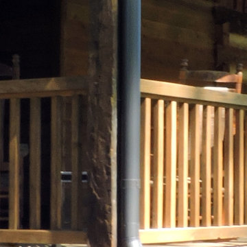 Metal Downspout on Heavy Timber Column