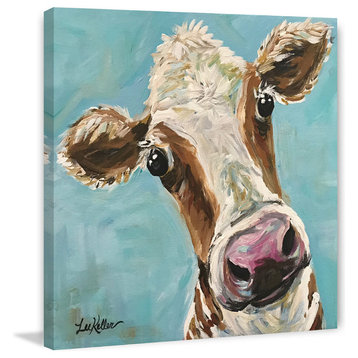 "Cow Miss Moo Moo" Painting Print, Wrapped Canvas, 24"x24"