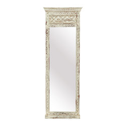 Antique Cream Wood Mirror - Wall Mirrors