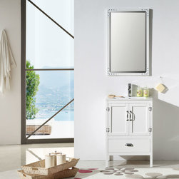 Abel 24 inch White Finish Contemporary Bathroom Vanity - Bathroom Vanities And Sink Consoles