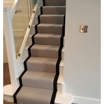 Grey Carpet with a Black Border to Stairs