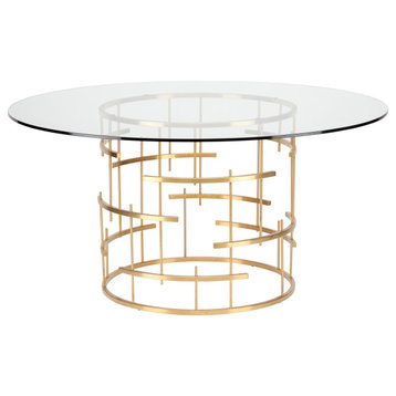 Round Tiffany Dining Table, Gold