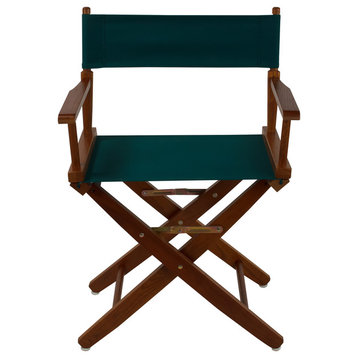 Wide 18" Director's Chair With Mission Oak Frame, Hunter Green Cover
