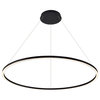 51" Tania LED Circular Chandelier, Adjustable Suspension Fixture, Black