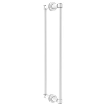 Contemporary 18" Back to Back Shower Door Pull, Matte White