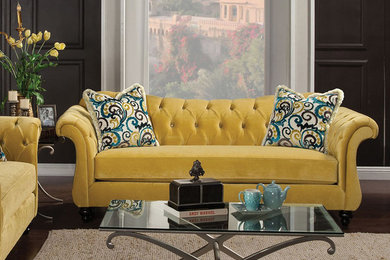 Antoinette Sofa in Royal Yellow by Furniture of America