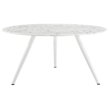 Lippa 60" Artificial Marble Dining Table With Tripod Base