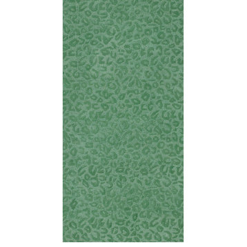 Leopardess Hand-Tufted Responsible Wool Area Rug, Soft Jade, 2'6" X 5'