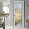 Interior Prehung Door or Interior Slab Door - Hibiscus Anthurium - Primed -...