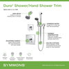 Duro Shower Trim Kit With Hand Spray and 2-Handles, Polished Chrome