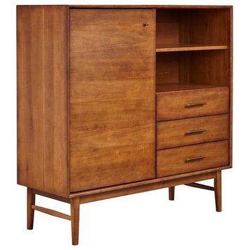 Unique Furniture 3-Drawers Solid Wood Buffet/Storage Cupboard in Walnut