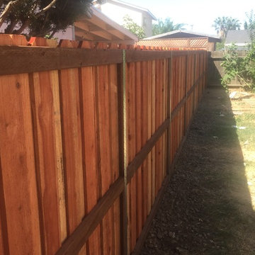 Redwood fence using Z posts