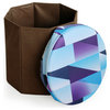 Geometric Art Round Foldable Storage Ottoman / Storage Boxes / Storage Seat