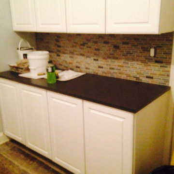 Small Laundry Room Cabinet Install and Tile work