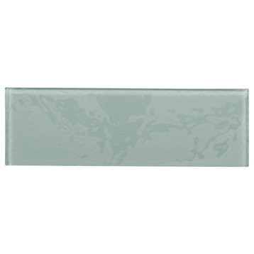4"x12" Crystal Glass Tile, Set of 12 (4 sq ft), Sweet Pea Soft Texture