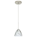 Besa Lighting - Besa Lighting 1XT-1779MG-SN Mia - One Light Cord Pendant with Flat Canopy - Mia has a classical bell shape that complements aeMia One Light Cord P Satin Nickle Marble  *UL Approved: YES Energy Star Qualified: n/a ADA Certified: n/a  *Number of Lights: Lamp: 1-*Wattage:50w GY6.35 Bi-pin bulb(s) *Bulb Included:Yes *Bulb Type:GY6.35 Bi-pin *Finish Type:Bronze
