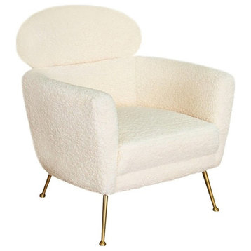 Pasargad Home Felice Modern Upholstered Armchair Cream