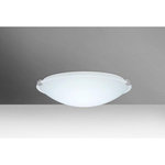 Besa Lighting - Besa Lighting 968207-SN Trio 12-1-Light Flush.75 - Bulb Shape: A19  Dimable: Yes Trio 12-One Light Fl White Glass UL:: Suitable for damp locations Energy Star Qualified: n/a ADA Certified: n/a  *Number of Lights: 1-*Wattage:100w Incandescent bulb(s) *Bulb Included:No *Bulb Type:Incandescent *Finish Type:Polished Nickel