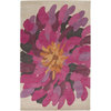Bombay Fuchsia Floral Rectangular Area Rug, 3&#039;3&quot; X 5&#039;3&quot;