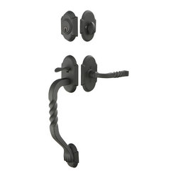 Emtek 461222 Sectional with San Carlos Grip Wrought Steel Tubular Entry Set - Products