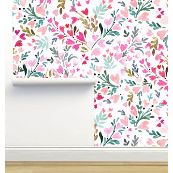 Heart Floral Wallpaper, 24"x144"