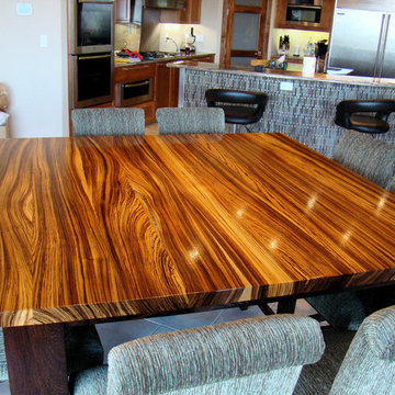Zebrawood & Wenge Table by DeVos Woodworking
