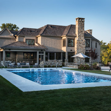Bannockburn, IL Swimming Pool with Inside Hot Tub and Automatic Cover