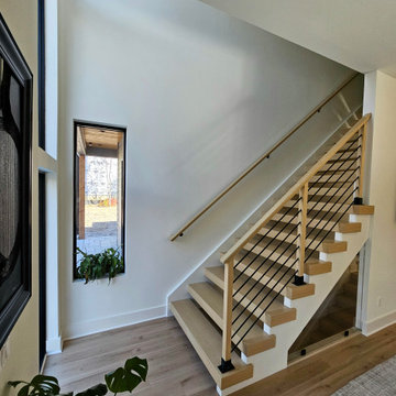 Project #111 | Open-Riser Staircase with Glass Panel Detail