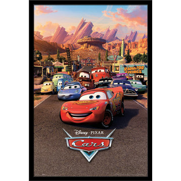 Disney Cars Poster, Black Framed Version