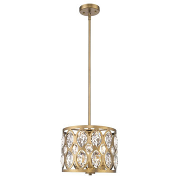 3 Light Chandelier in Metropolitan Style - 12 Inches Wide by 9 Inches