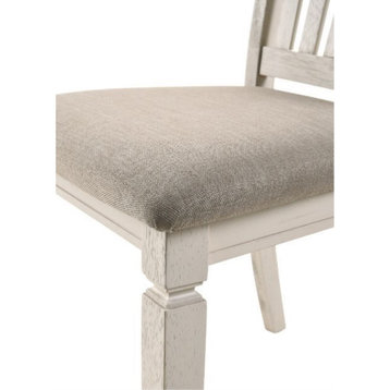 Side Chair, Tan Fabric, Cream Finish