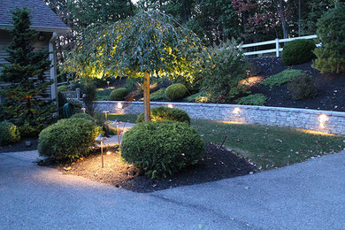 Photo of a side yard retaining wall landscape in Other.