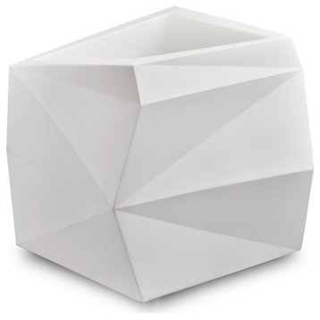 Origami Indoor/Outdoor Taller Geometric Planter - 26'' (Alpine White)