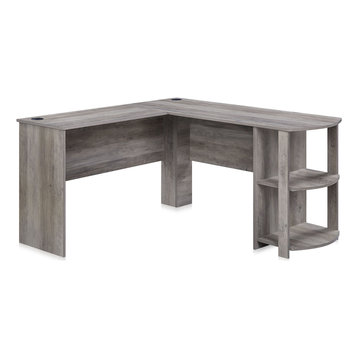 Kent L-Shaped Home Office Desk, Wood Corner Computer Desk, Gray Wash