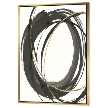 Designart Gold Glamour Circle Iv Posh Luxe Framed Wall Art, Gold, 30x40