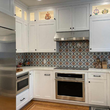 Oakland Kitchen Remodel - White Shaker Cabinets & Spanish Tile