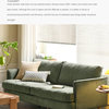 Small Down Filled Sofa, Corduroy-Cement Gray 3-Seater Sofa 86.6x35.4x32.7"