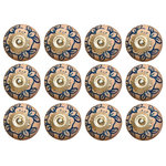 Lifestyle Brands - Knob-It Knobs, Set of 12, Beige and Blue - These unique vintage knobs and interesting ceramic door knobs are a great addition to your home decor. Update the look of your furniture without breaking the bank! Decorative knobs are perfect for chests of drawers, wardrobe doors, kitchen cupboards, cabinets, etc. Works wonderfully as a door pull or furniture handles.
