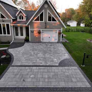 Modern Front Yard Interlocking & Landscape Design